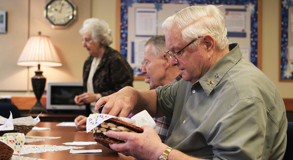 Residents gathering for cookies